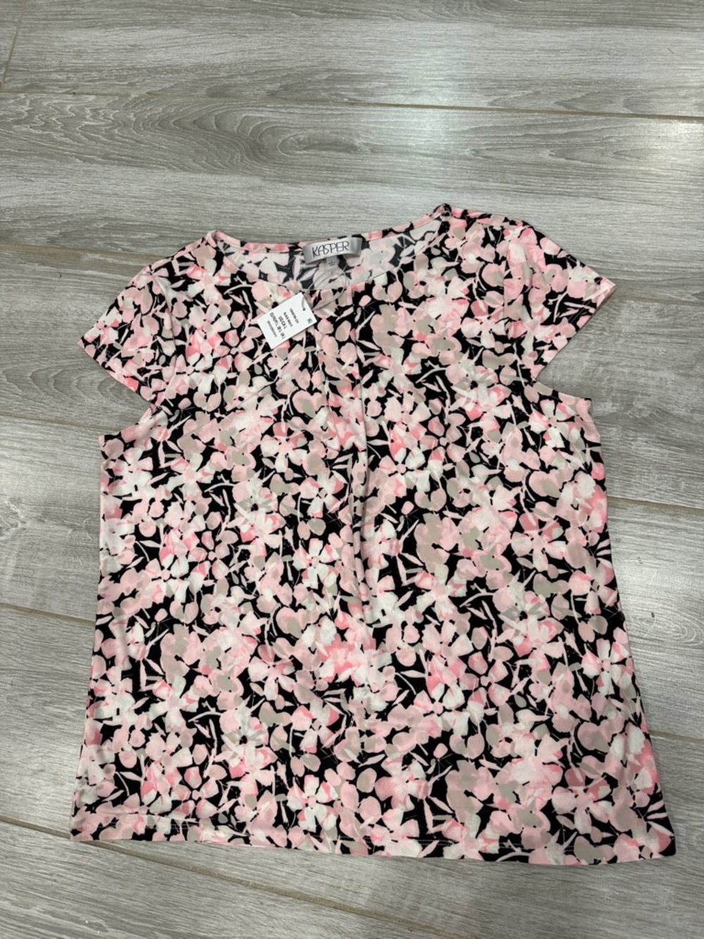 Kasper Floral Short Sleeve Top size L
